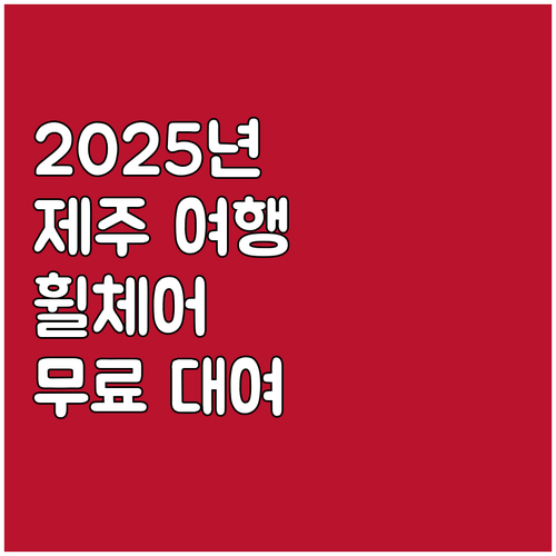 2025 제주 여행, 휠체어 무료 대..