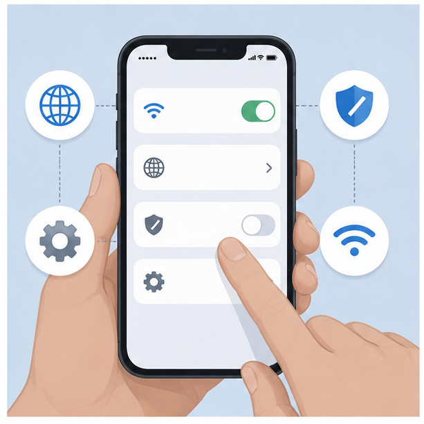 iOS 26.5 와이파이 문제를 단계별로 점검하는 네트워크 설정 확인 과정 이미지