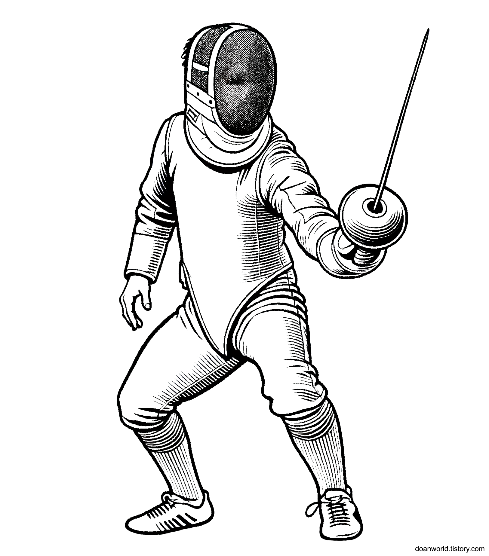 펜싱 색칠공부 도안