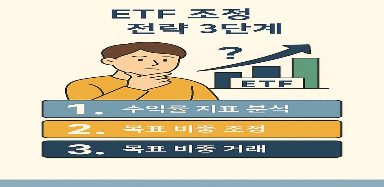 ETF 조정 전략을 3단계로 정리한 인포그래픽 이미지