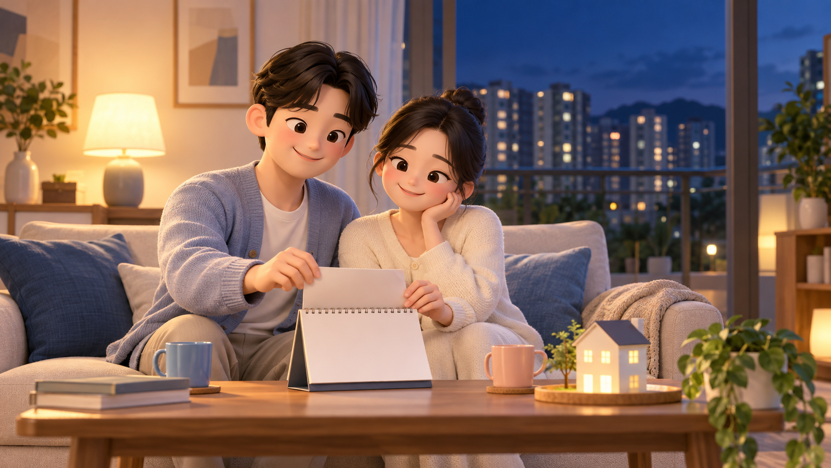 신청서를 다 넣고 달력을 덮는 저녁