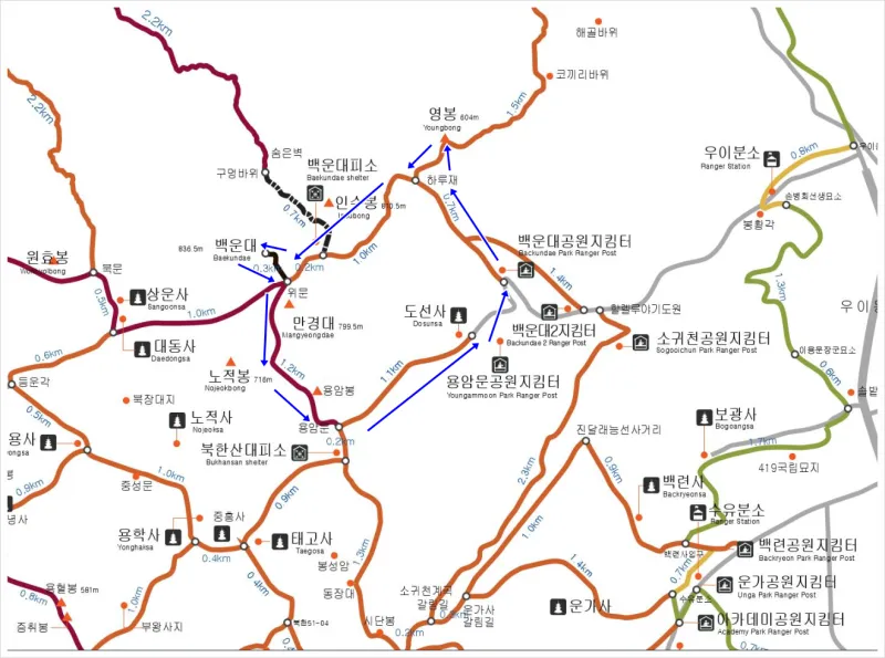 북한산 등산코스 및 등산지도 안내_5
