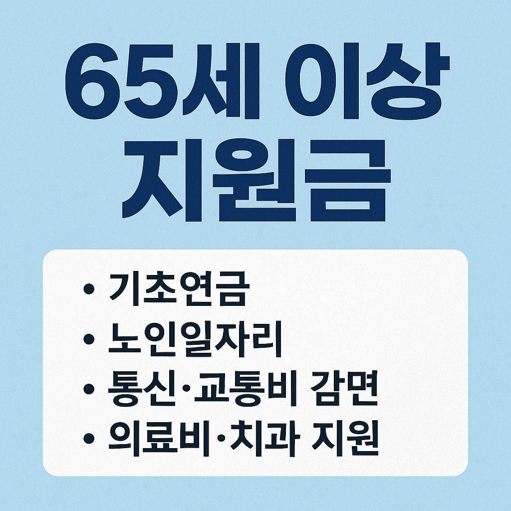 65세 이상 지원금 총청리
