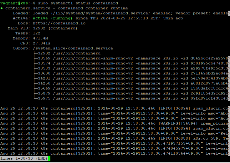 sudo systemctl status containerd