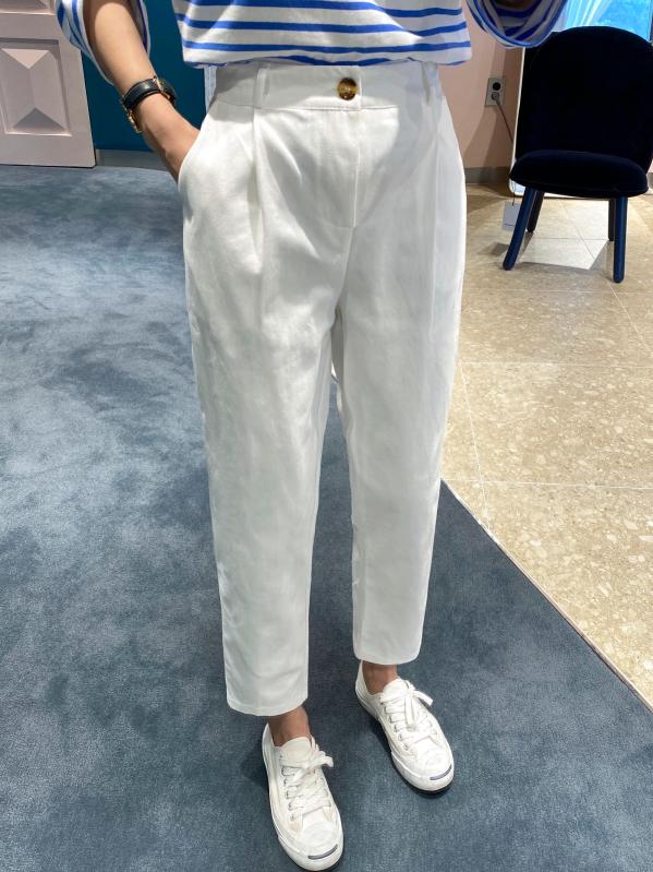리틀마켓 데일리 세미 배기 일자 밴딩 코튼 핀턱팬츠 봄신상 PD02B1