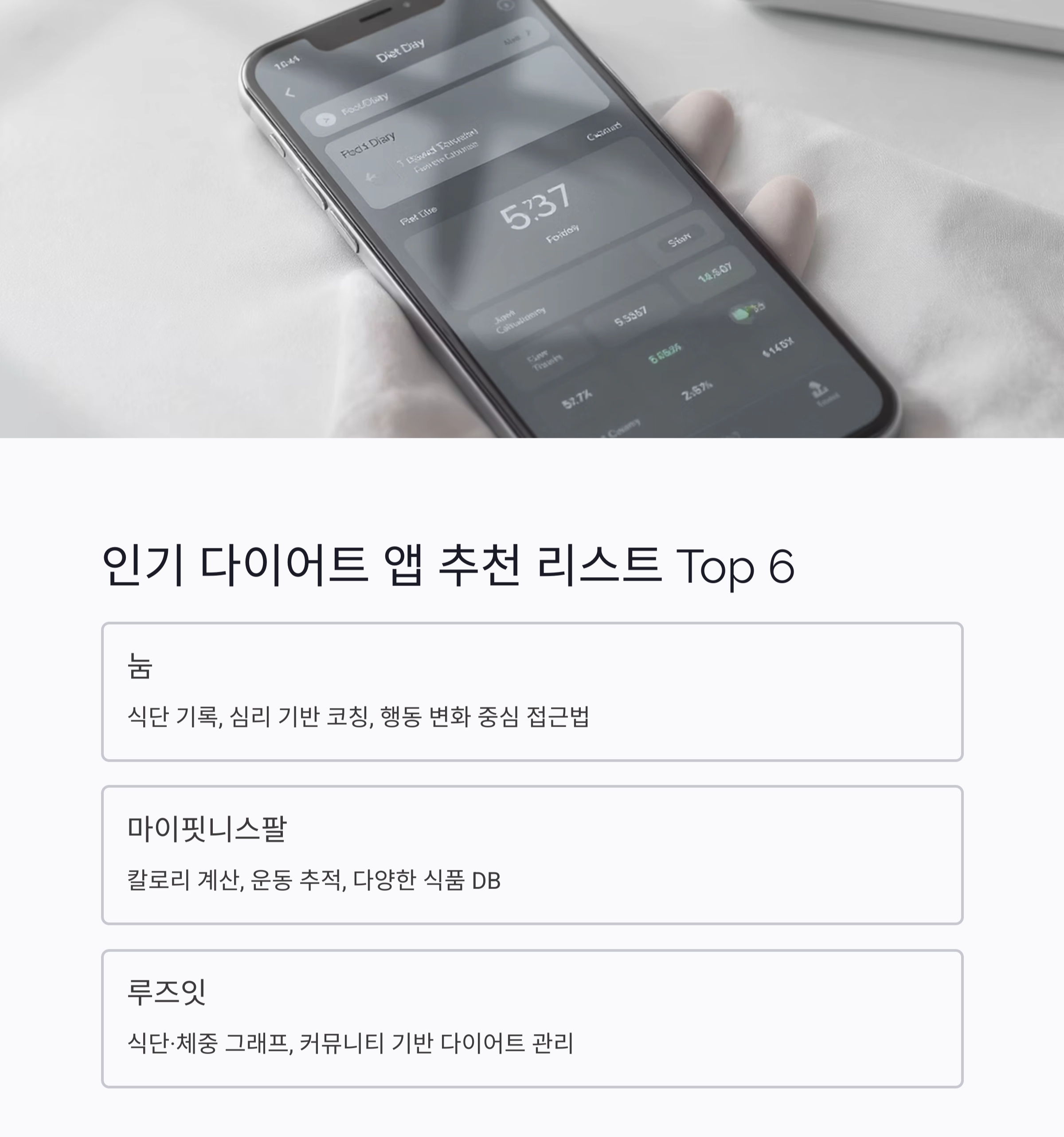 요즘 핫한 다이어트 앱 추천 리스트 총정리