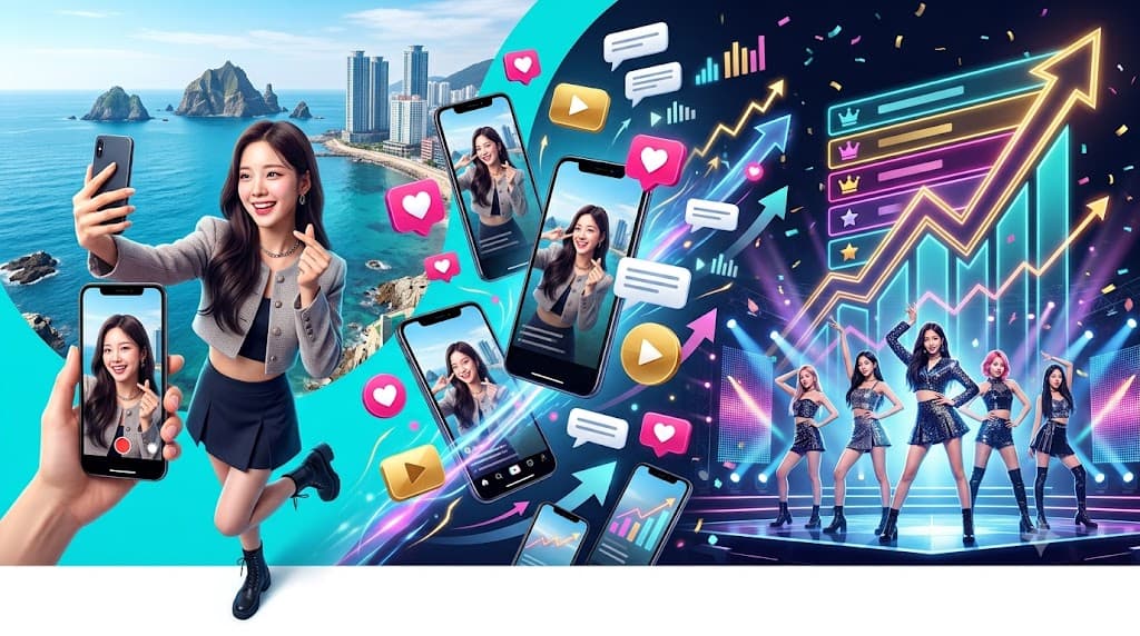 LOVE ATTACK 역주행과 거제 야호 숏폼 밈의 확산 과정을 표현한 이미지