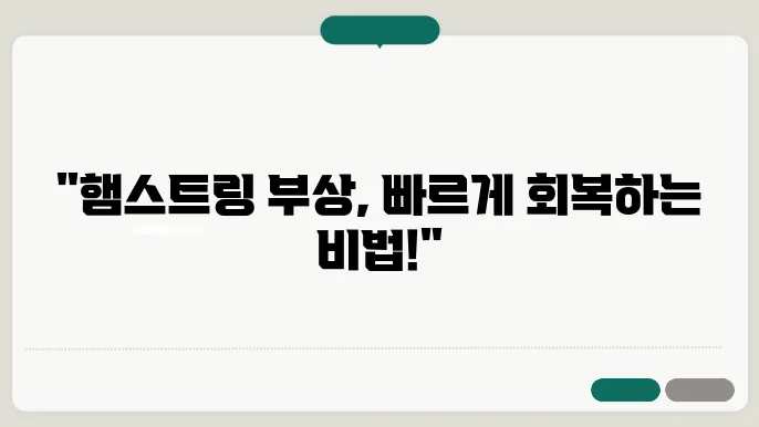 햄스트링 부상 치료법