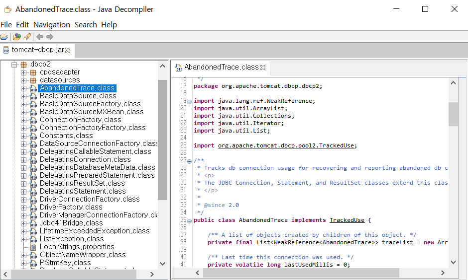 tomcat-dbcp 파일 확인