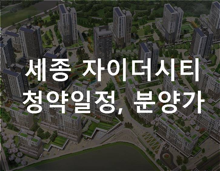 세종 자이더시티 청약일정