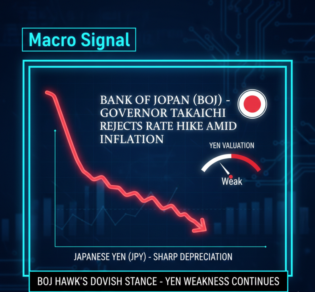 일본 다카이치 총리의 금리 인상 반대 발언 및 엔화 약세 시그널 차트