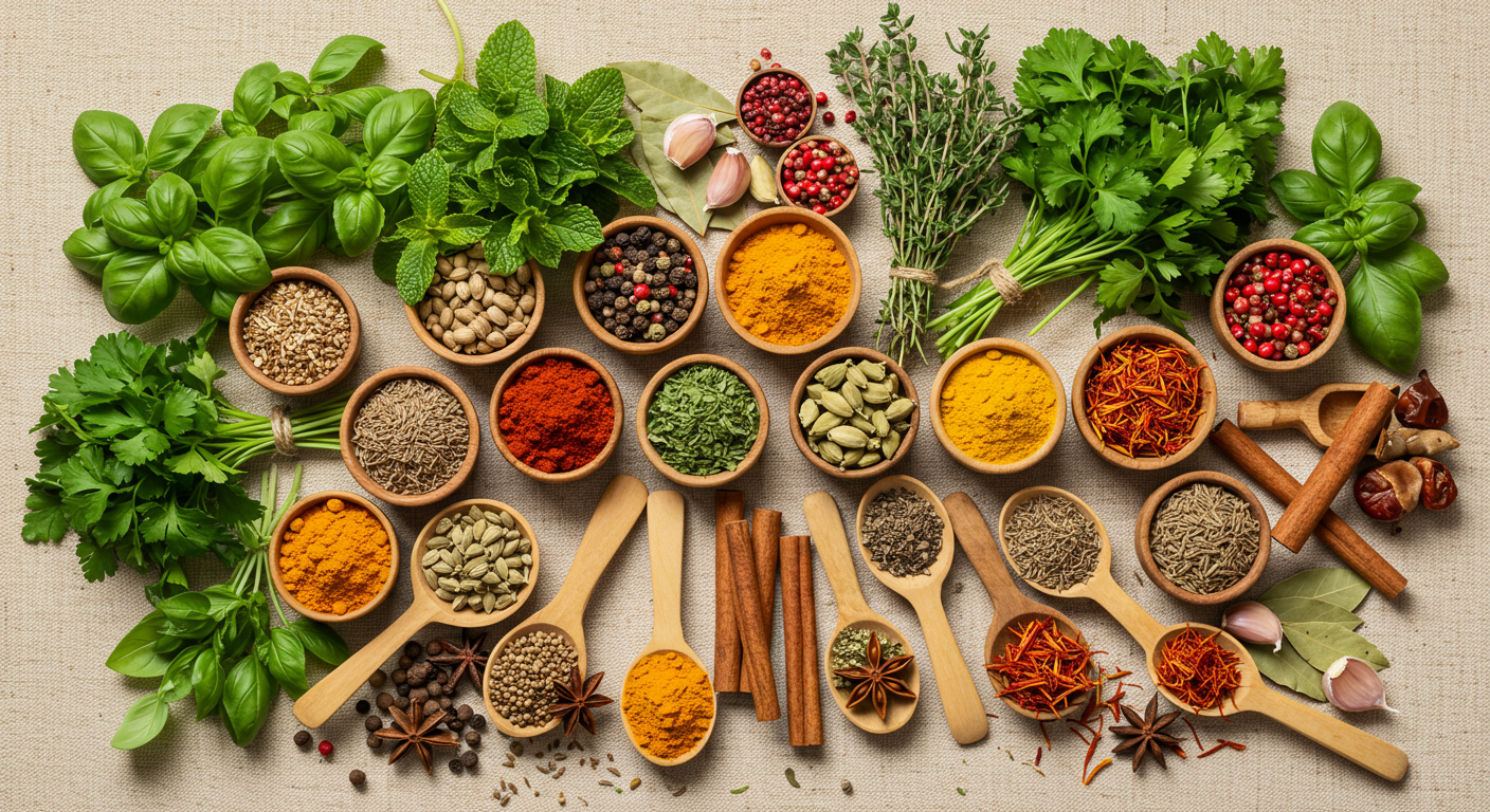 다양한 허브와 향신료