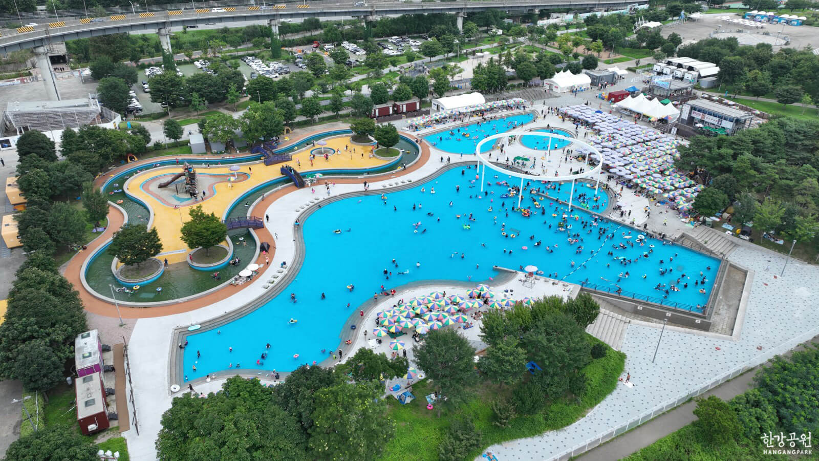 뚝섬 한강 수영장 드론 사진