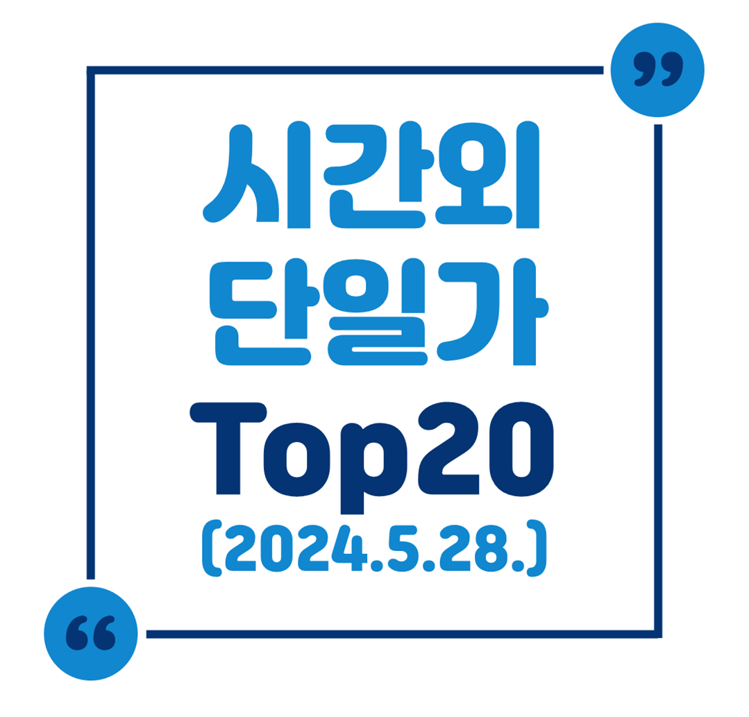 시간외 단일가 Top 20 (2024.5.28.)