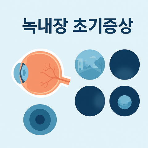 녹내장, 정상 시야에서 터널 시야로 좁아지는 과정