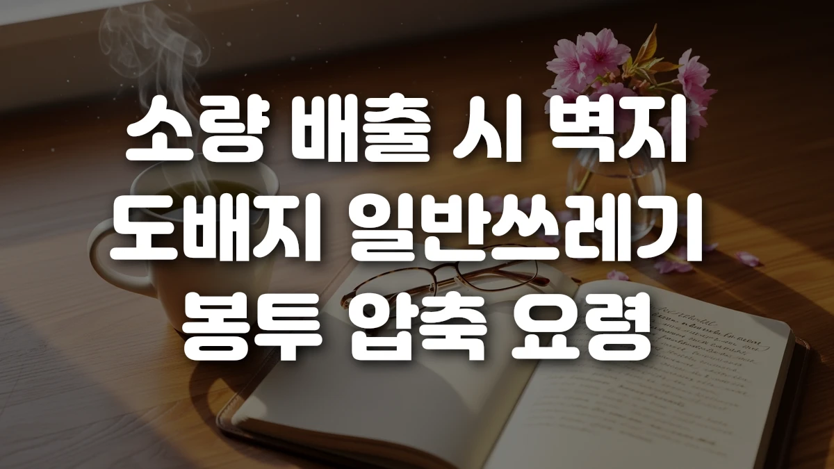 소량 배출 시 벽지 도배지 일반쓰레기 봉투 압축 요령