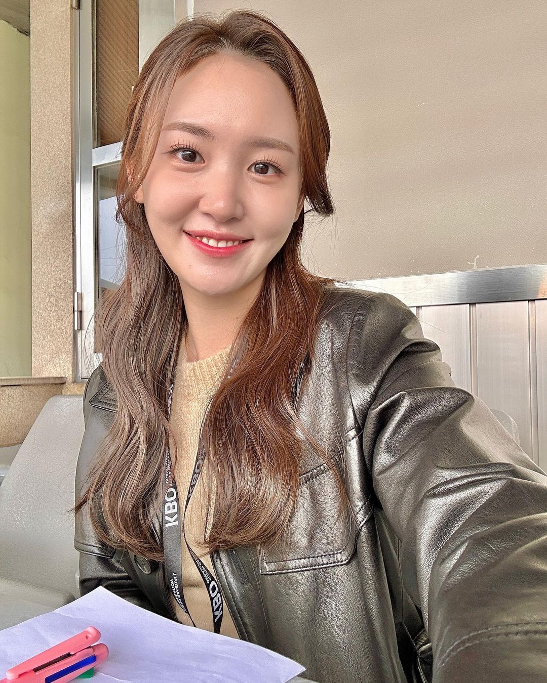 야구장 나들이 나간 이영은 아나운서