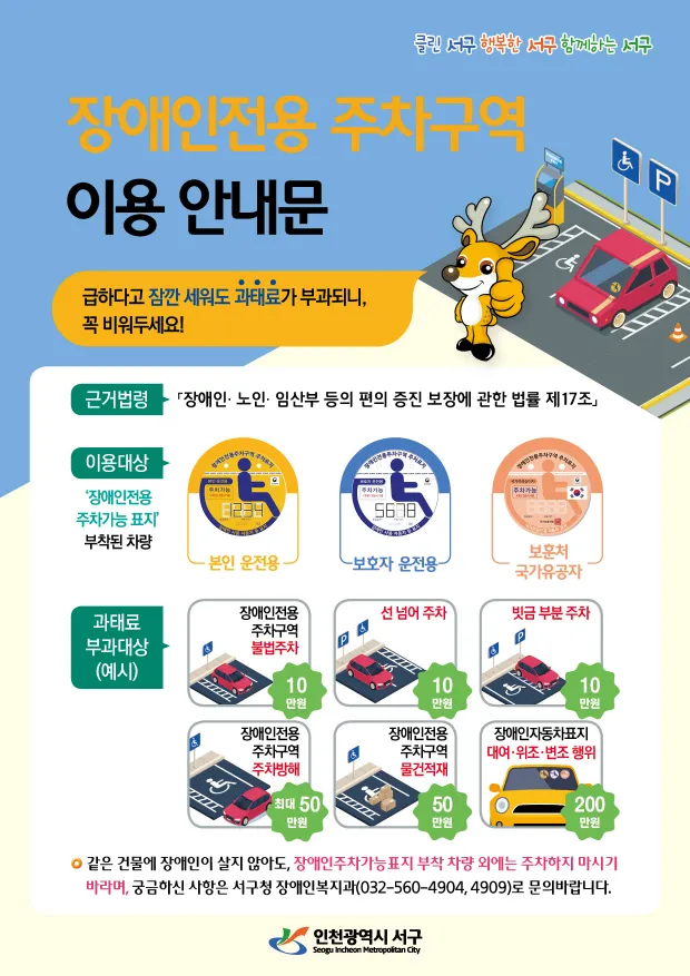 전용 주차 구역 위반 과태료