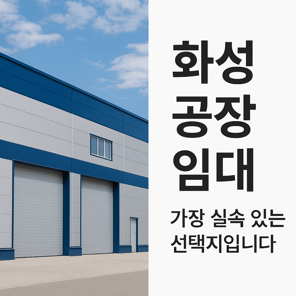 화성 공장 임대, 수도권에서 가장 실속 있는 선택지입니다