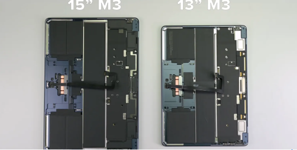 Apple M3 MacBook Air의 내부(이미지출처-9to5mac)
