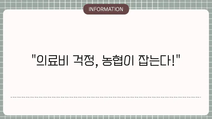 농협 의료실비보험 상품 구조