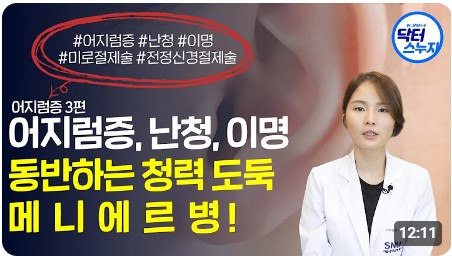 메니에르병 유튜브 영상 - 서울대학교병원 김예지 교수님