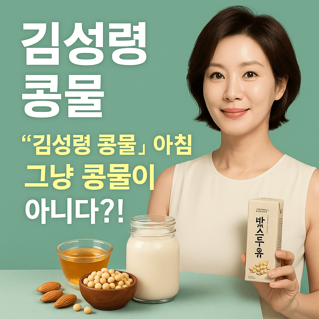 김성령 콩물 효능 및 부작용