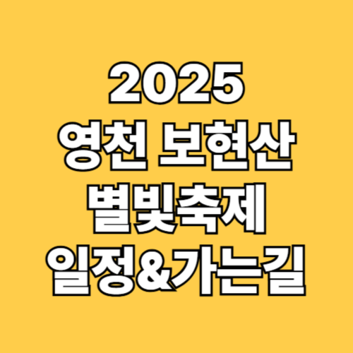 2025 영천 보현산 별빛축제 일정