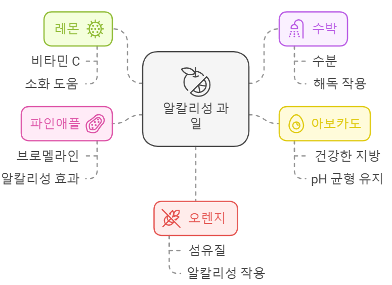 알칼리성 과일 음식