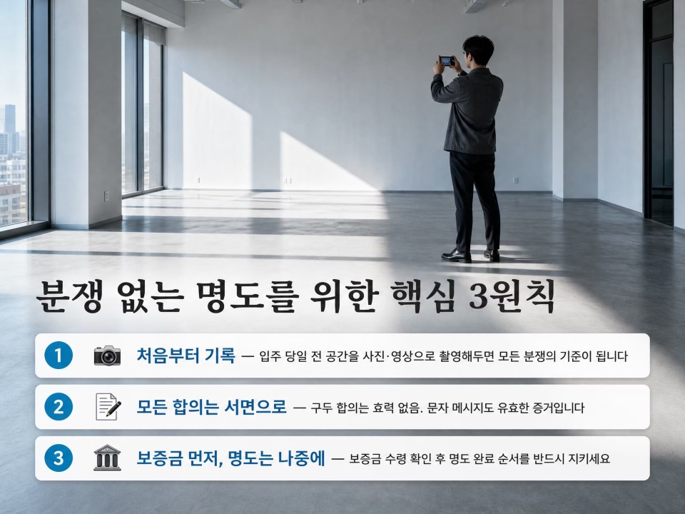 분쟁없는 명도를 위한 핵심 3원칙