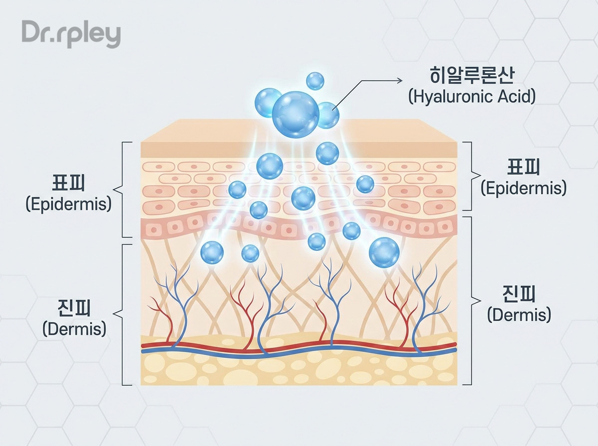 닥터리플리 히알루론산 피부 흡수 원리 저분자 고분자 비교