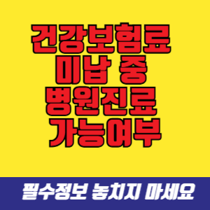 건강보험료 미납 병원진료 가능여부