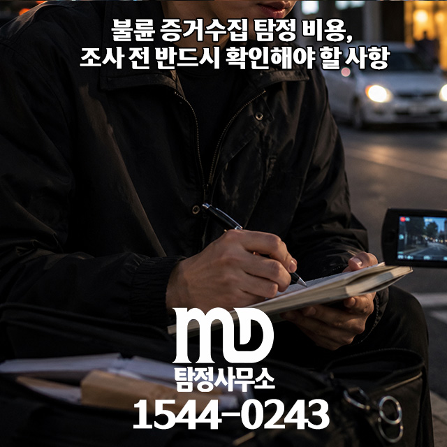 증거 수집 중인 엠디 탐정