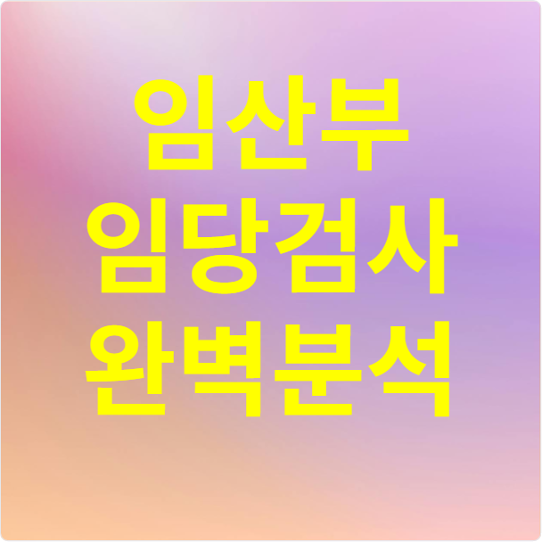 임산부 임당검사 완벽분석