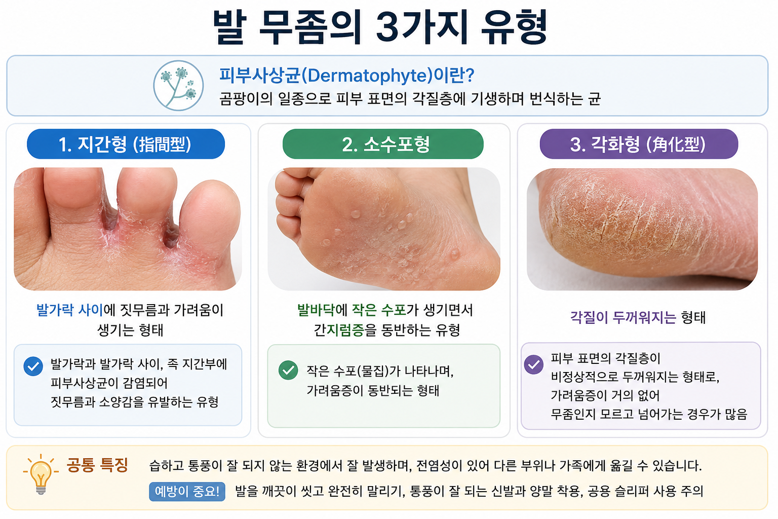 대표적인 발 무좀의 유형