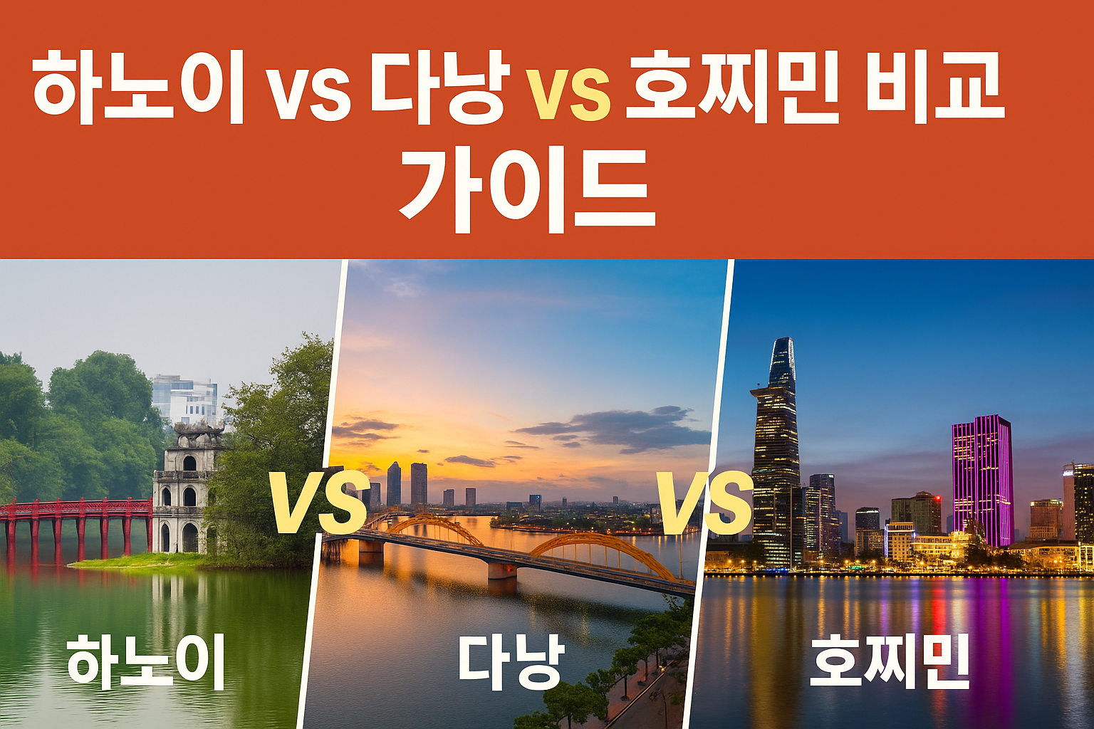 하노이 vs 다낭 vs 호치민