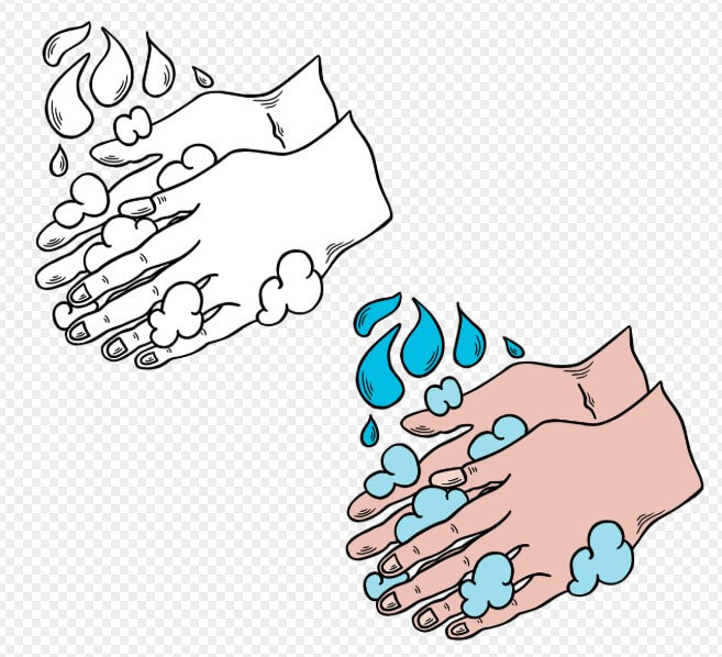 손을 씻고 있는 모습