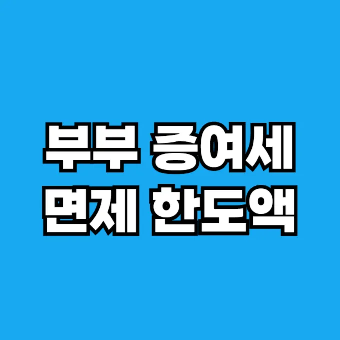부부 증여세 면제 한도액