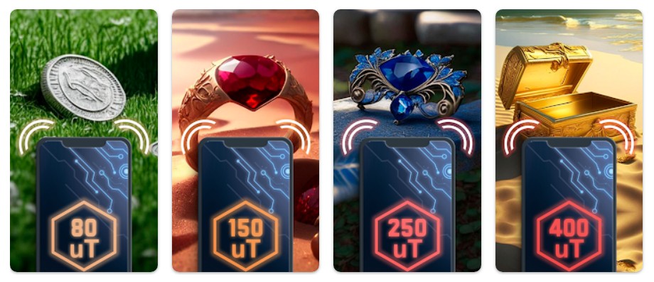 스마트폰 금속탐지기앱 탐지 수준