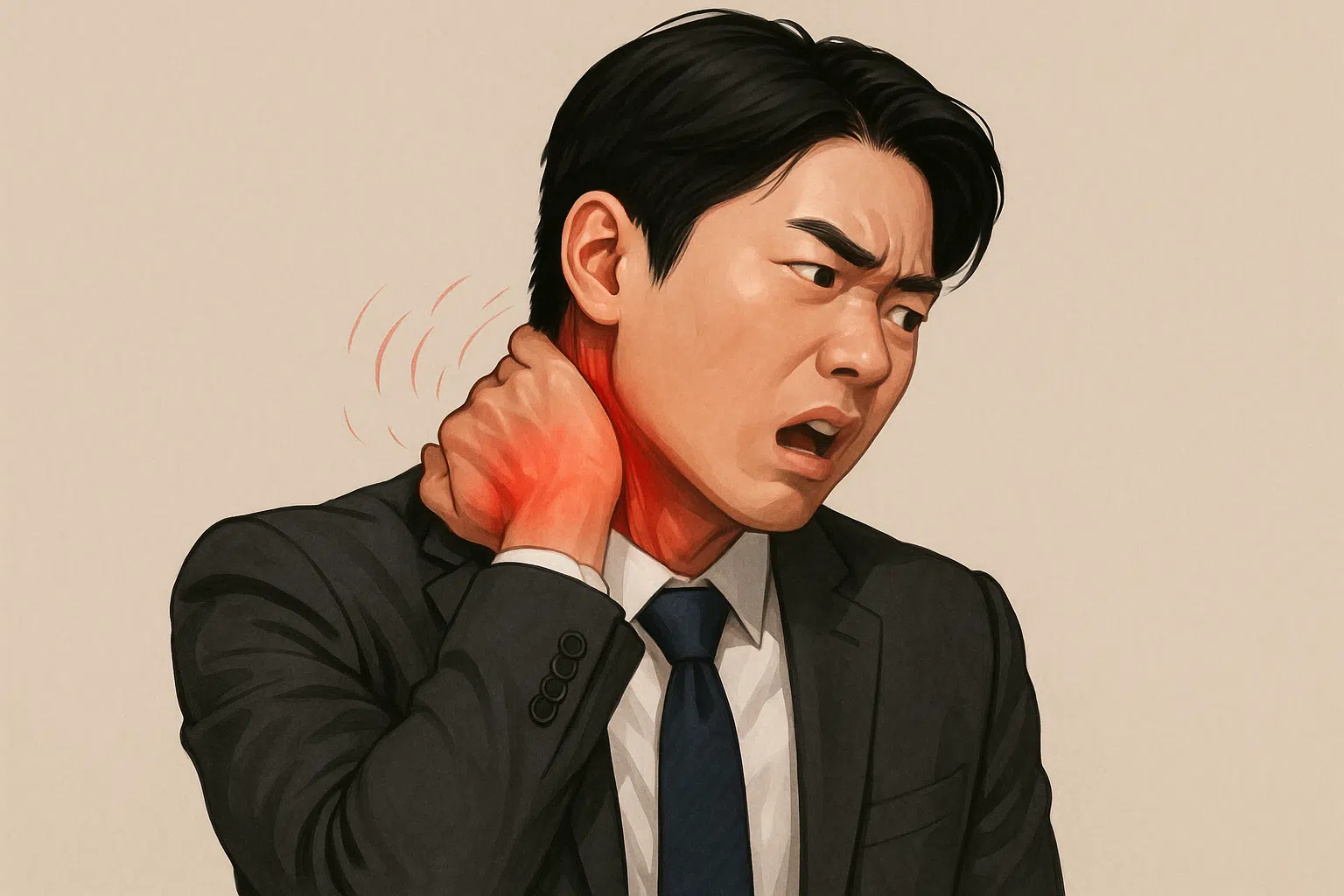 과격하게 목 꺾는 습관, 스트레스성 근육 수축