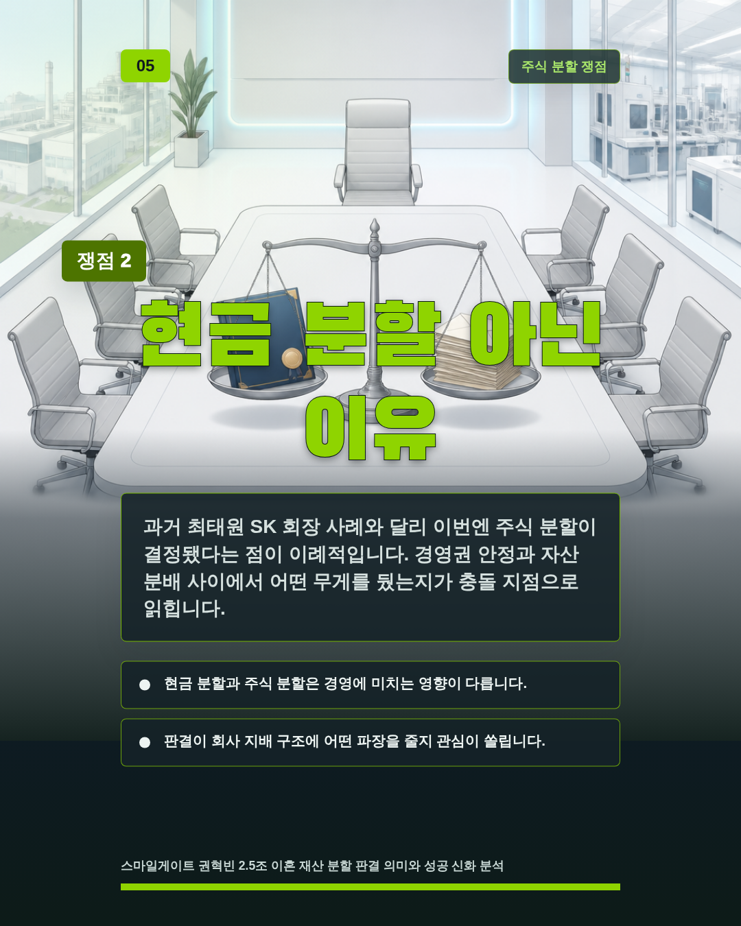 현금 분할 아닌 이유