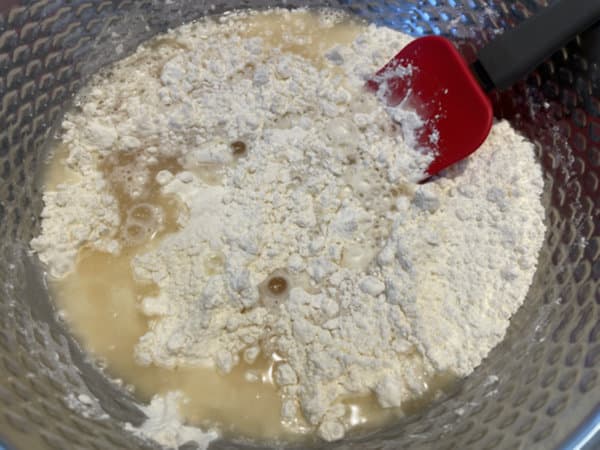 부추전에 건새우 육수 1컵