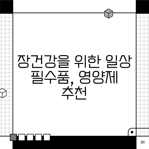 장건강을 위한 일상 필수품, 영양제 추천