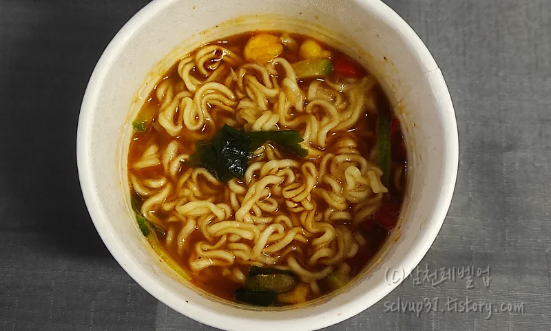 안성탕면 소컵 조리완료