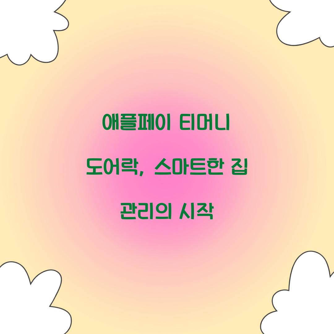 애플페이 티머니 도어락