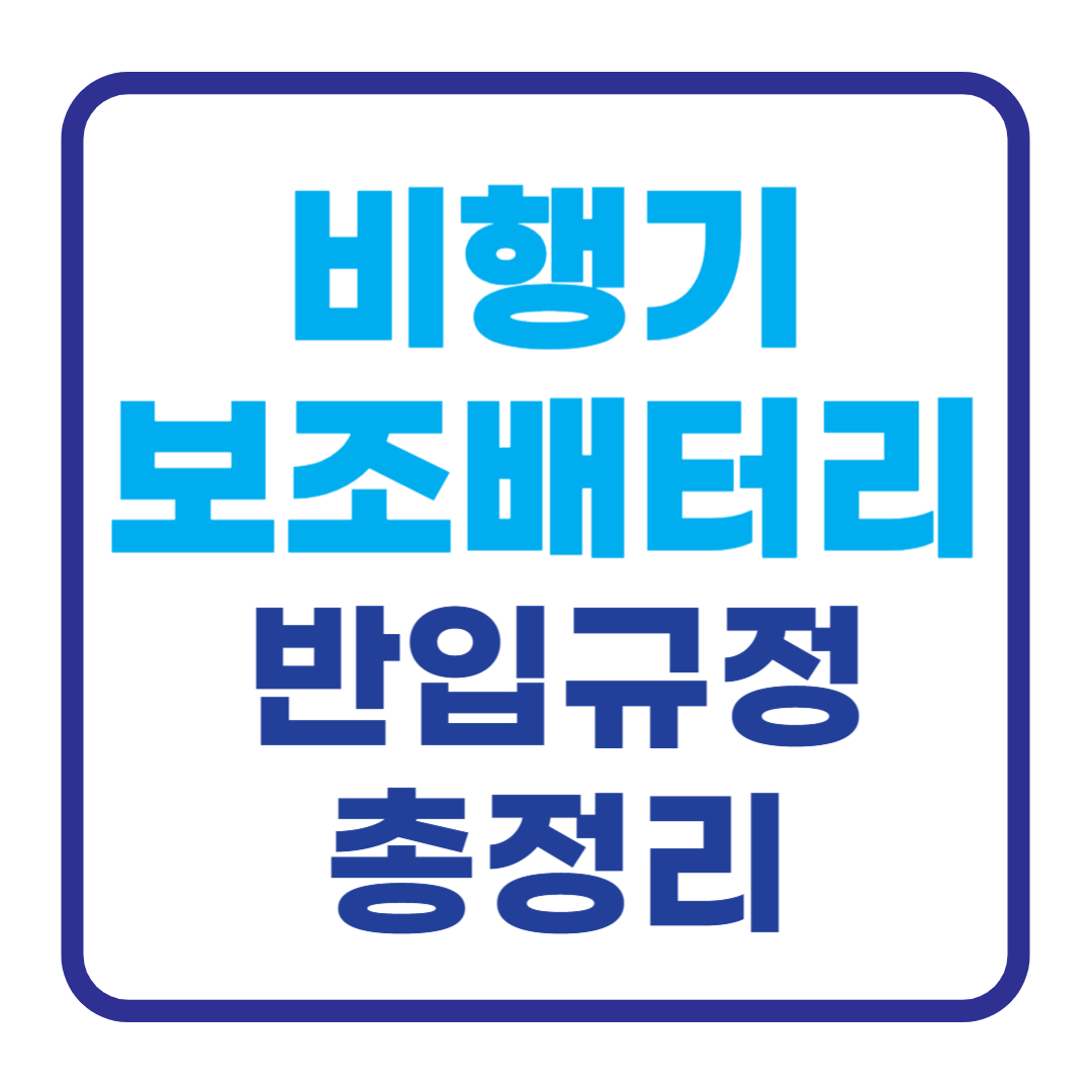 비행기 보조배터리 규정