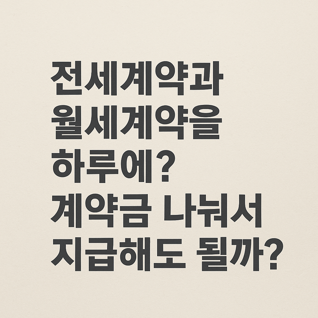 전세계약과 월세계약을 하루에?