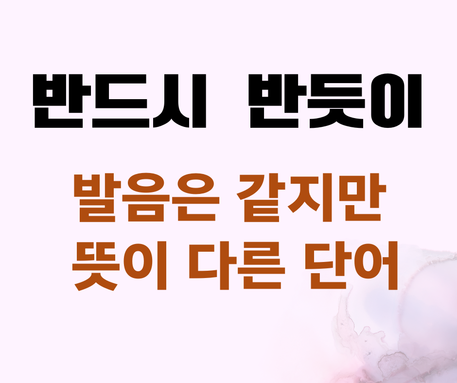 반드시 반듯이 뜻과 차이, 발음은 같지만 뜻이 다른 단어, 말맛연구소 블로그 시리즈 40화 대표 썸네일 이미지