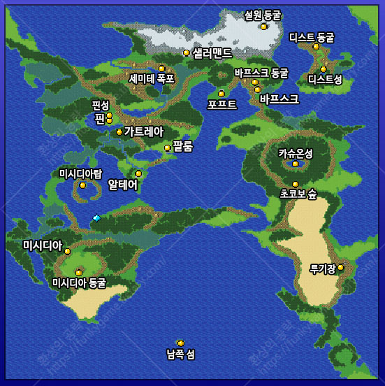 월드맵 미시디아 동굴 이미지