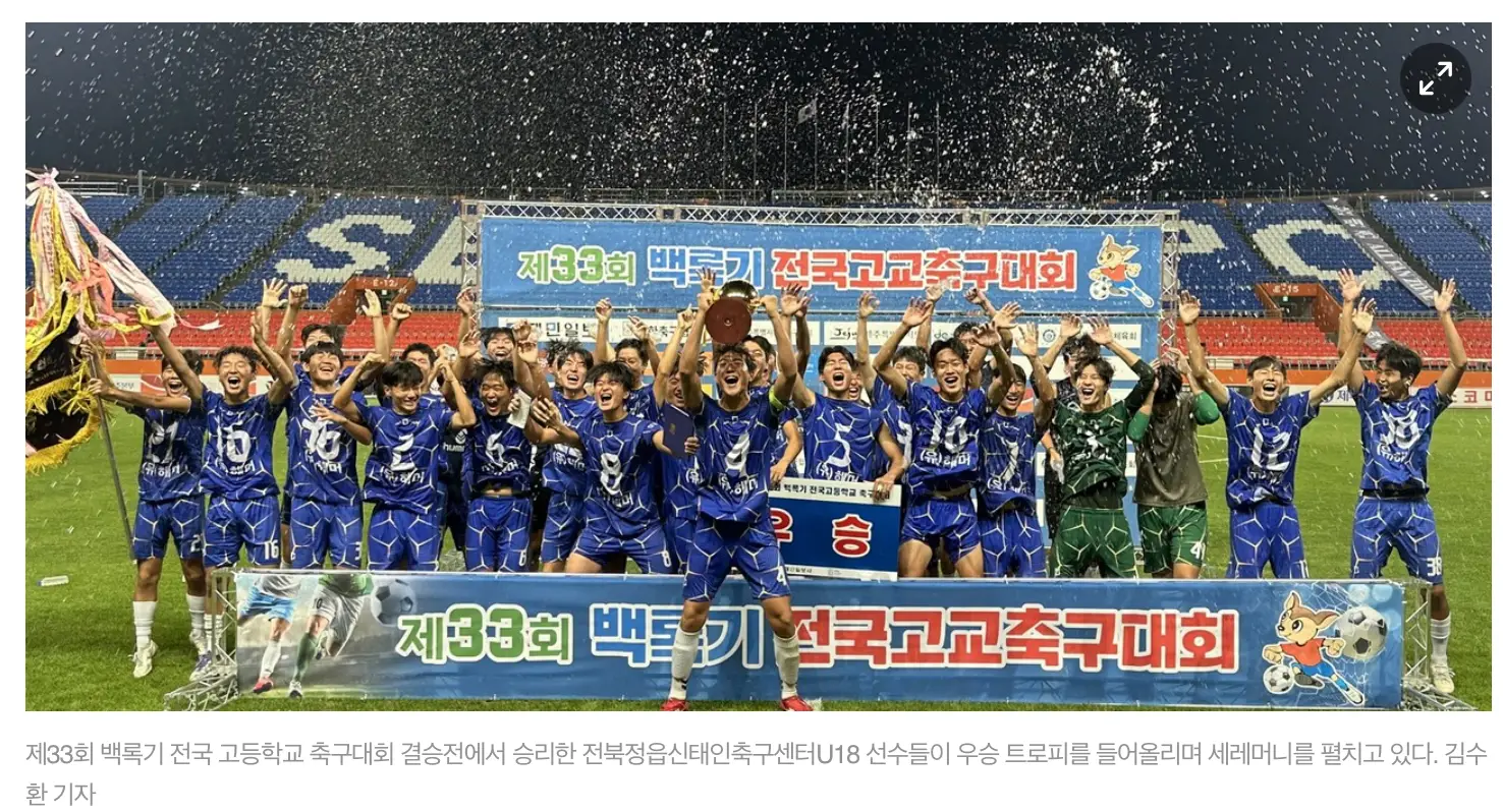 2025 제33회 백록기 전국 고등학교 축구대회 경기 결과, 최종 순위, 개인상